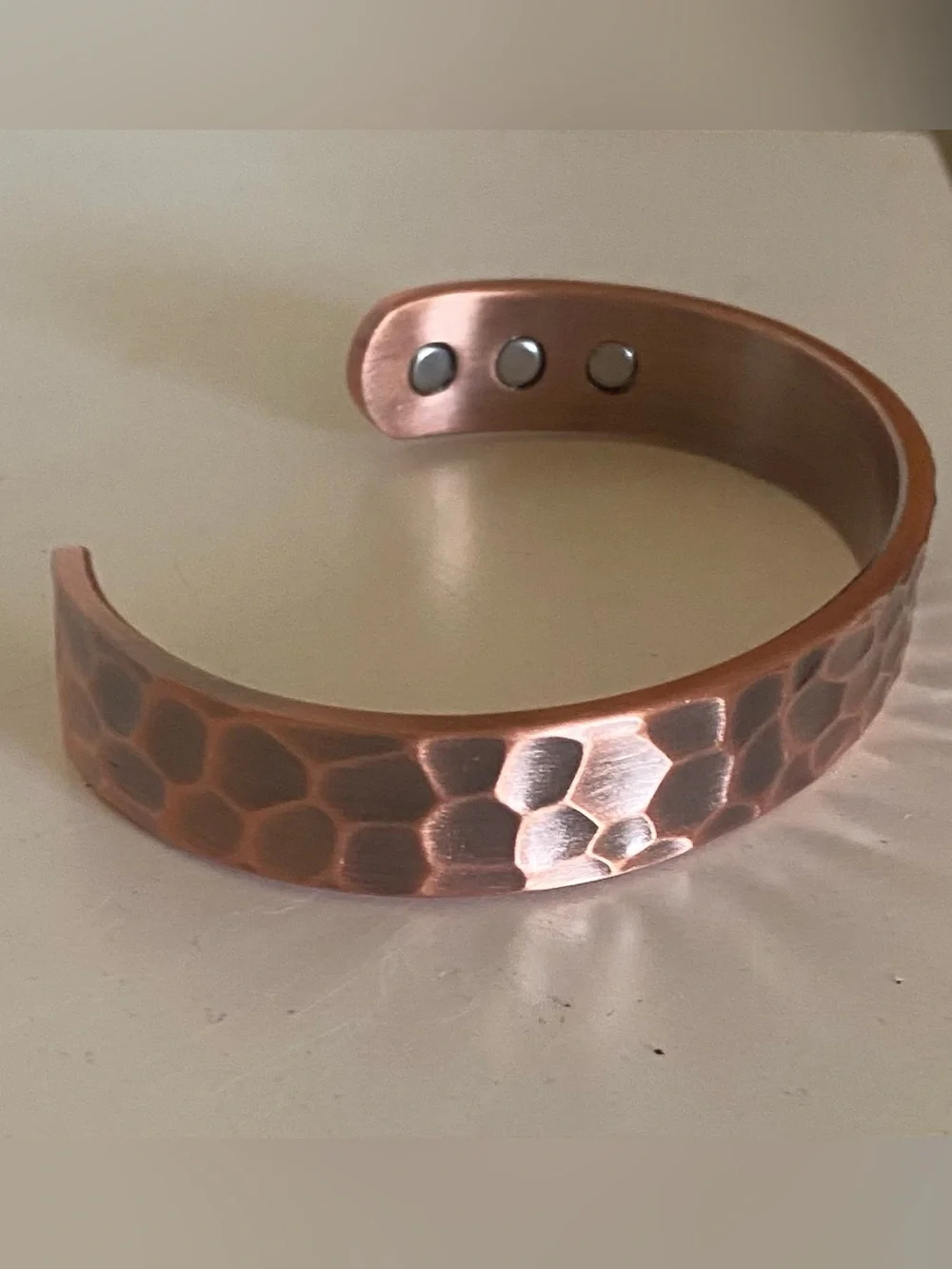 Copper  Hammered Magnetic Therapy Bracelet